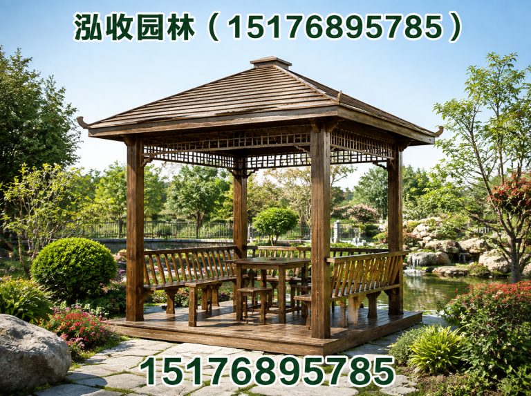 白银防腐木凉亭展示图